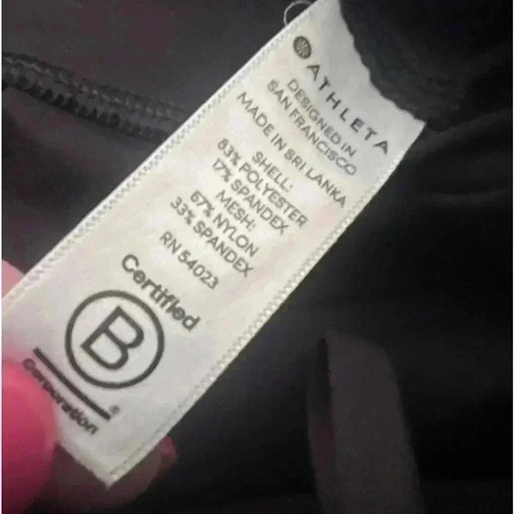 Athleta Women’s Black Leggings. Laser Cut Down Side. Drawstring Waist Size Small - Picture 5 of 7